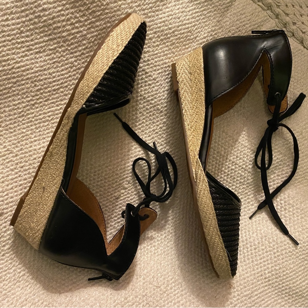 Lucky Brand Talianna Black Woven Espadrille Women Size 8 in Original Box - Picture 8 of 10
